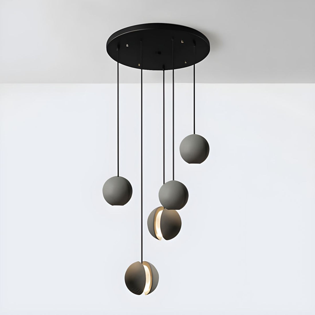 Sphered Cement Wabi Sabi Pendant Light