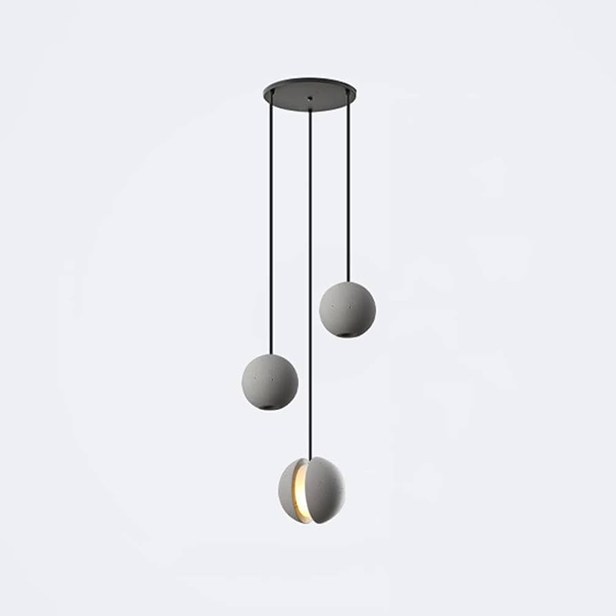 Sphered Cement Wabi Sabi Pendant Light