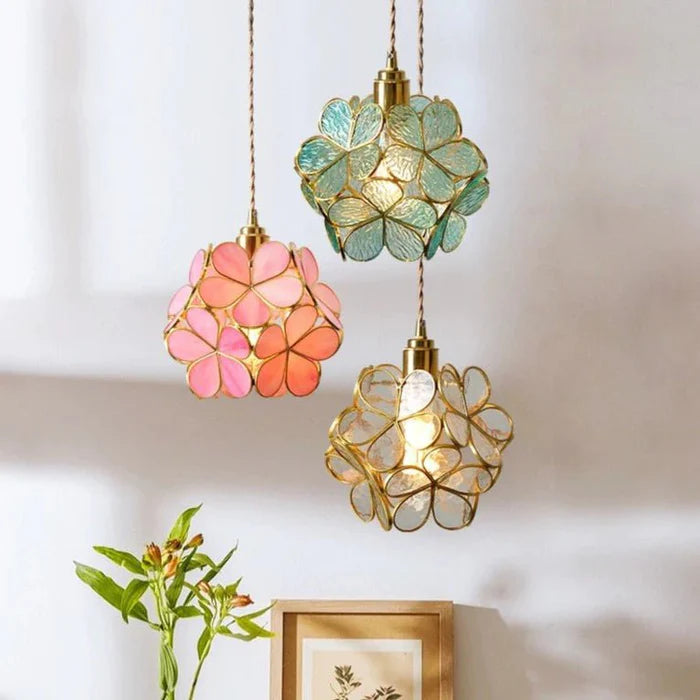 Flora Round Glass Pendant Light