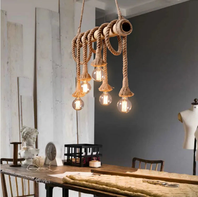 Retro Rope Pendant Light