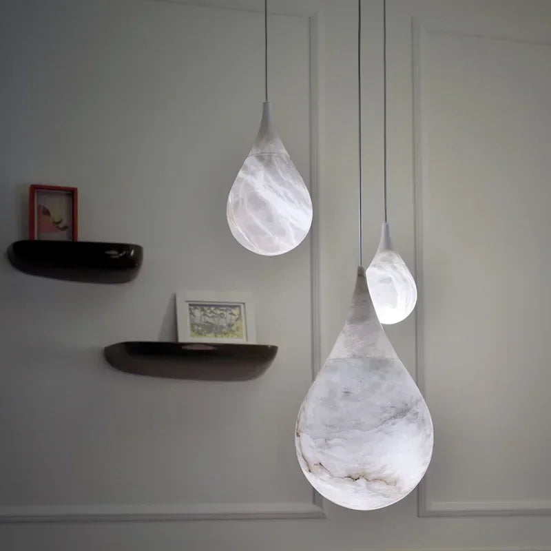 Stone Teardrop Pendant Light