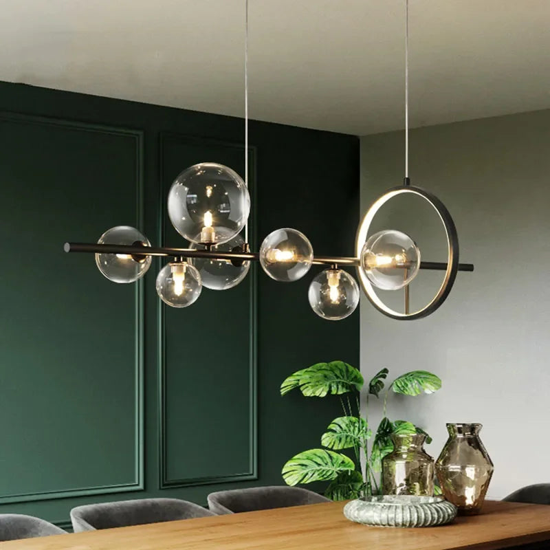 Bubble Glass Linear Chandelier