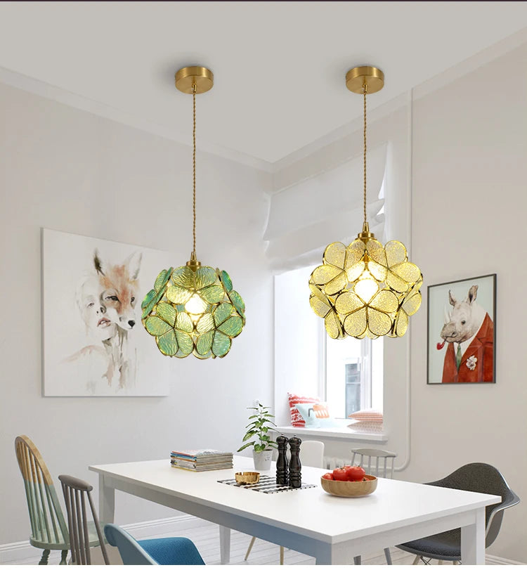 Flora Round Glass Pendant Light