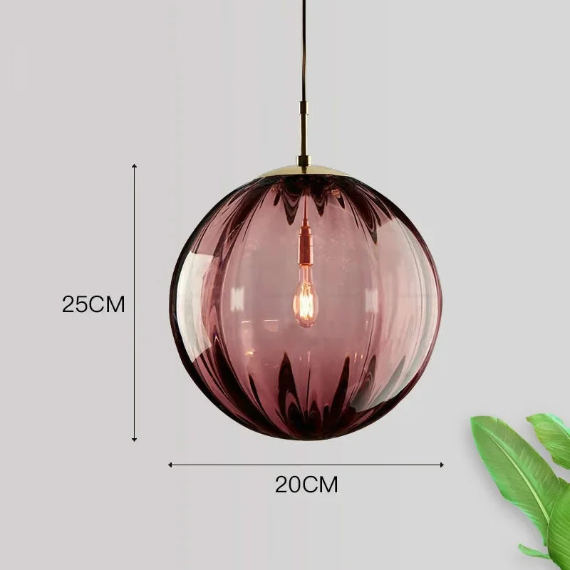 Gusto Round Glass Pendant Light