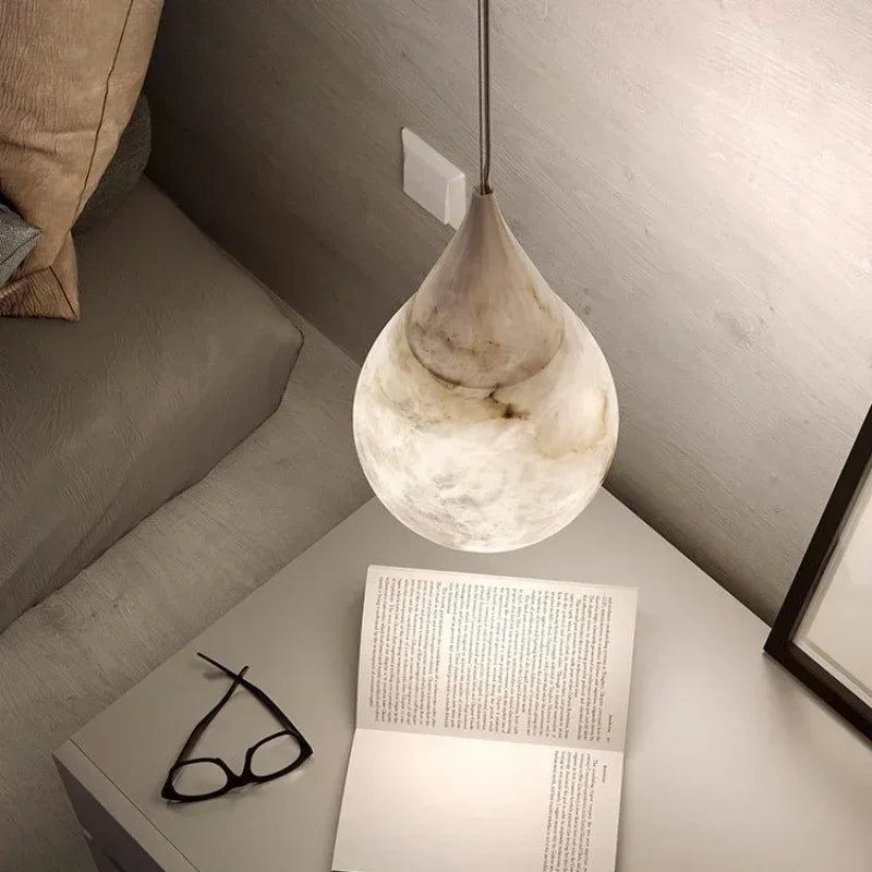 Stone Teardrop Pendant Light