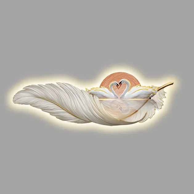 Feather Swan Art Deco Light