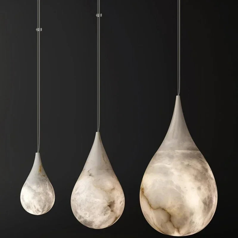 Stone Teardrop Pendant Light