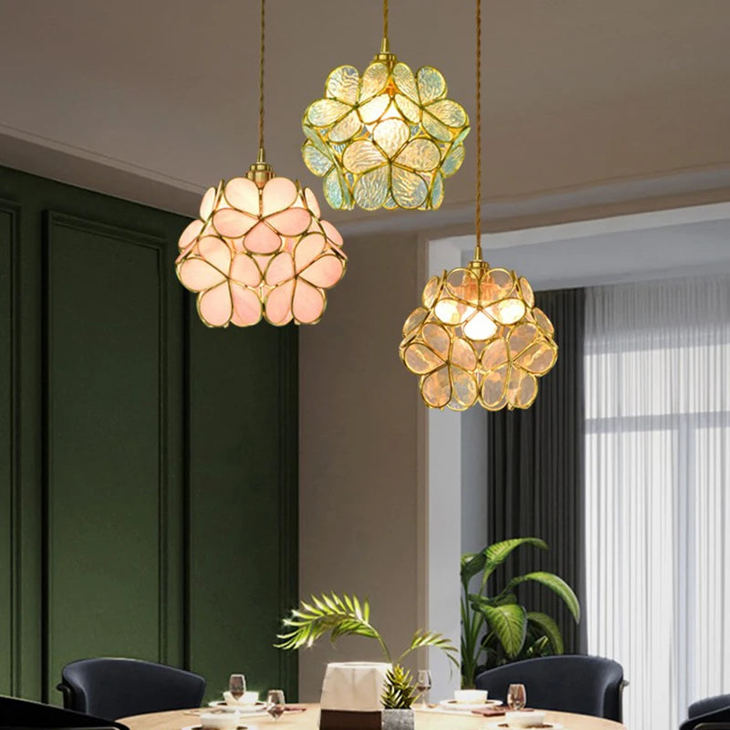 Flora Round Glass Pendant Light